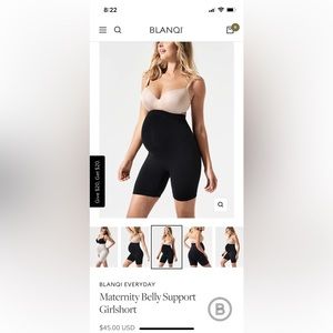 Blanqi maternity belly support girl short in XL black